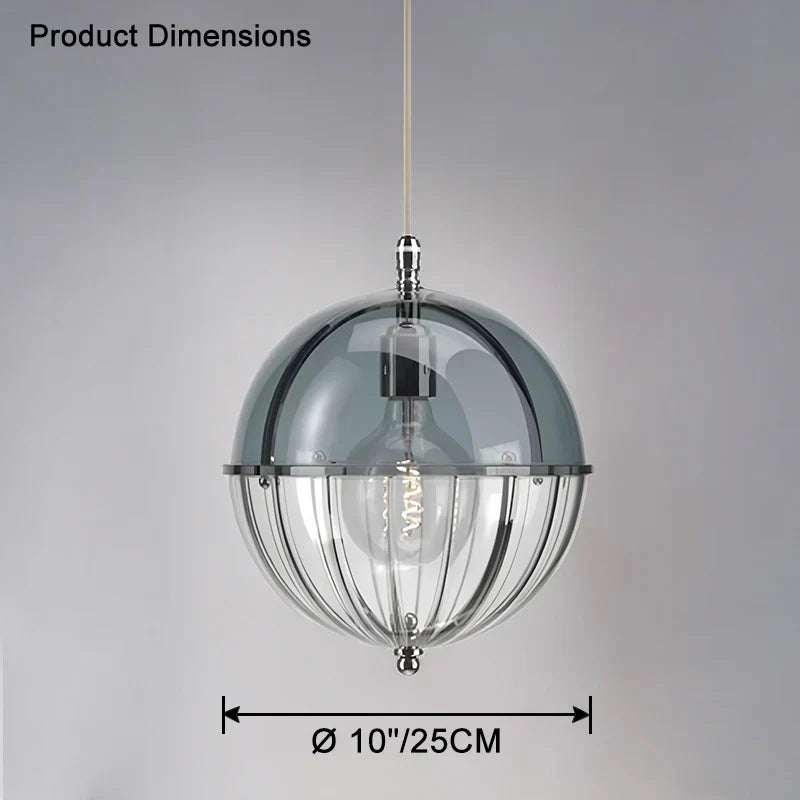 Grafton Glass Globe Pendant Light – Double Glass Designer Hanging Lamp (E27 LED)