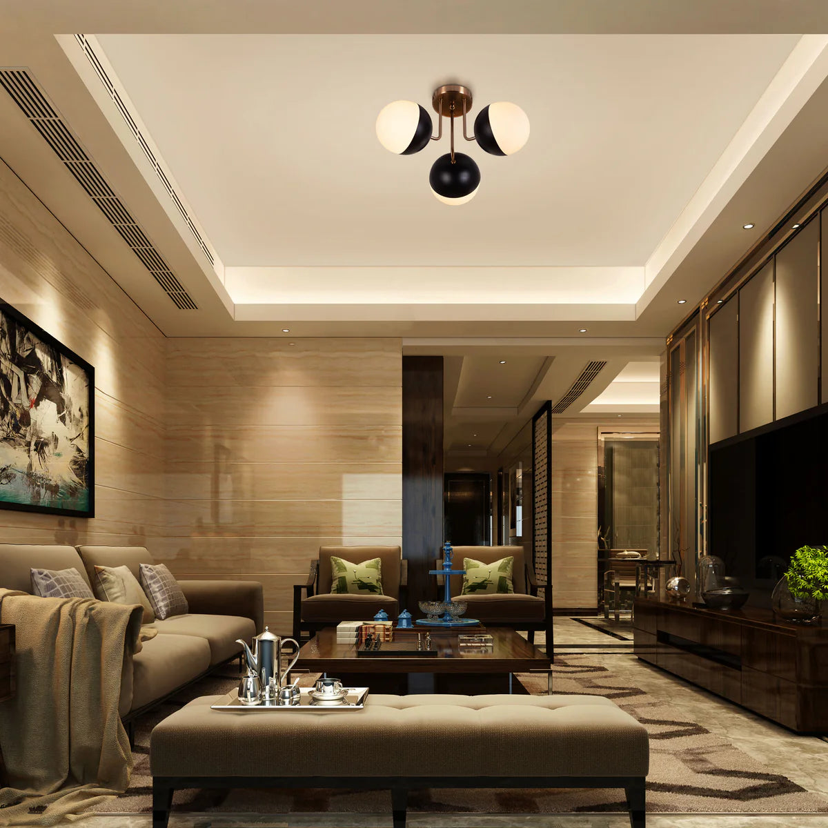 Addiction (Gold, Black) Ceiling Light