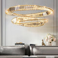 Modern Crystal Ring LED Chandelier – Luxury Crystal Pendant Light | 3 Color LED Modes