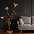 Harubana Whisper (Rose Gold, Clear Amber) Textured Glass Floor Lamp