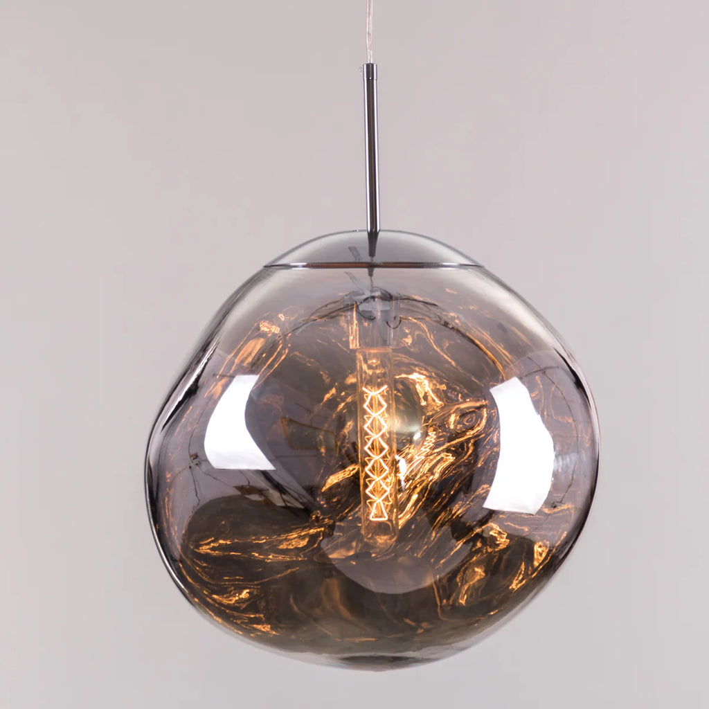 Ongoing Love (Large, Chrome, Smokey Grey) Glass Pendant Light