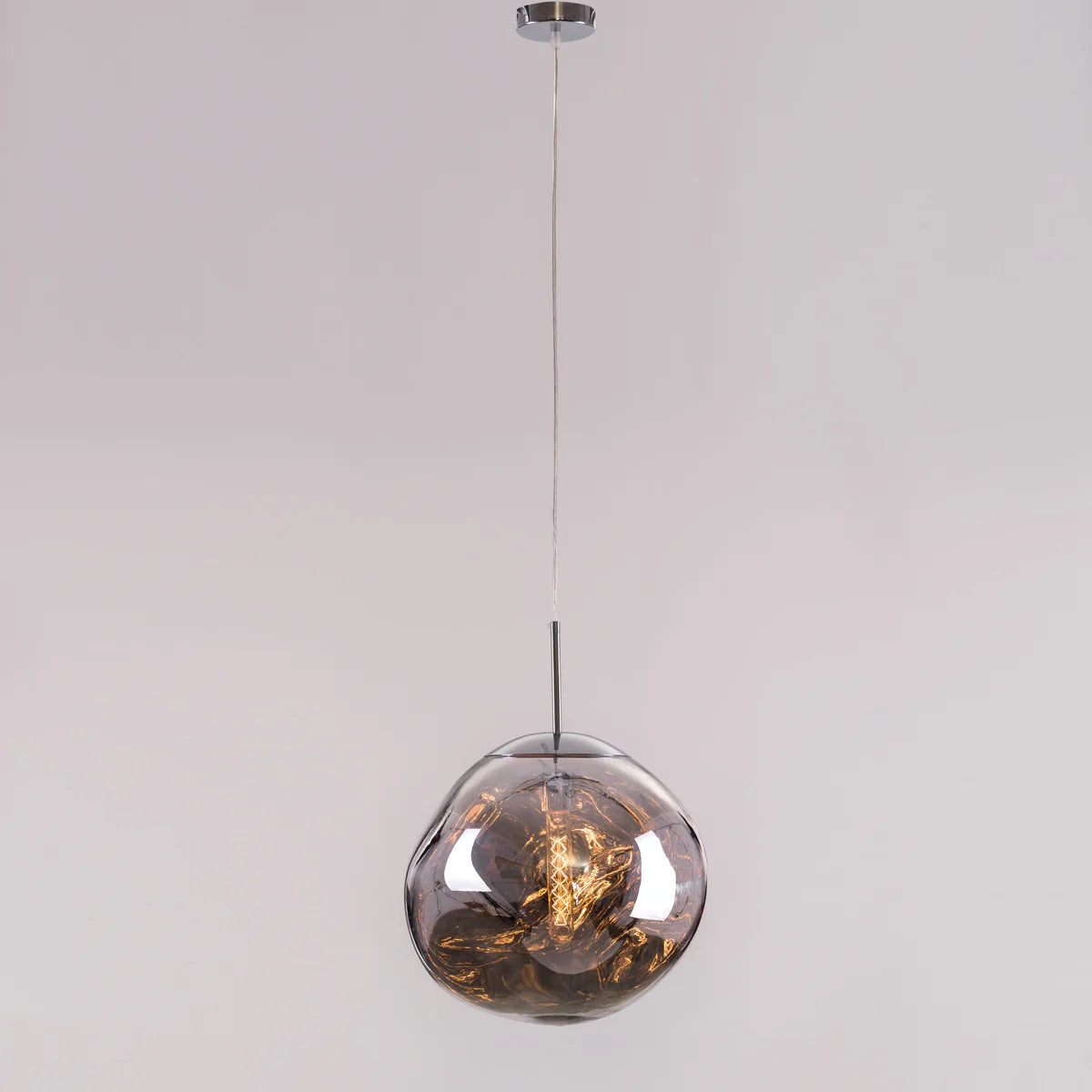 Ongoing Love (Large, Chrome, Smokey Grey) Glass Pendant Light
