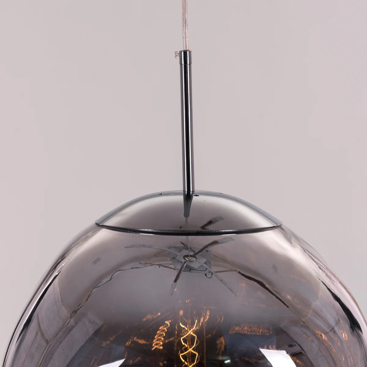 Ongoing Love (Large, Chrome, Smokey Grey) Glass Pendant Light