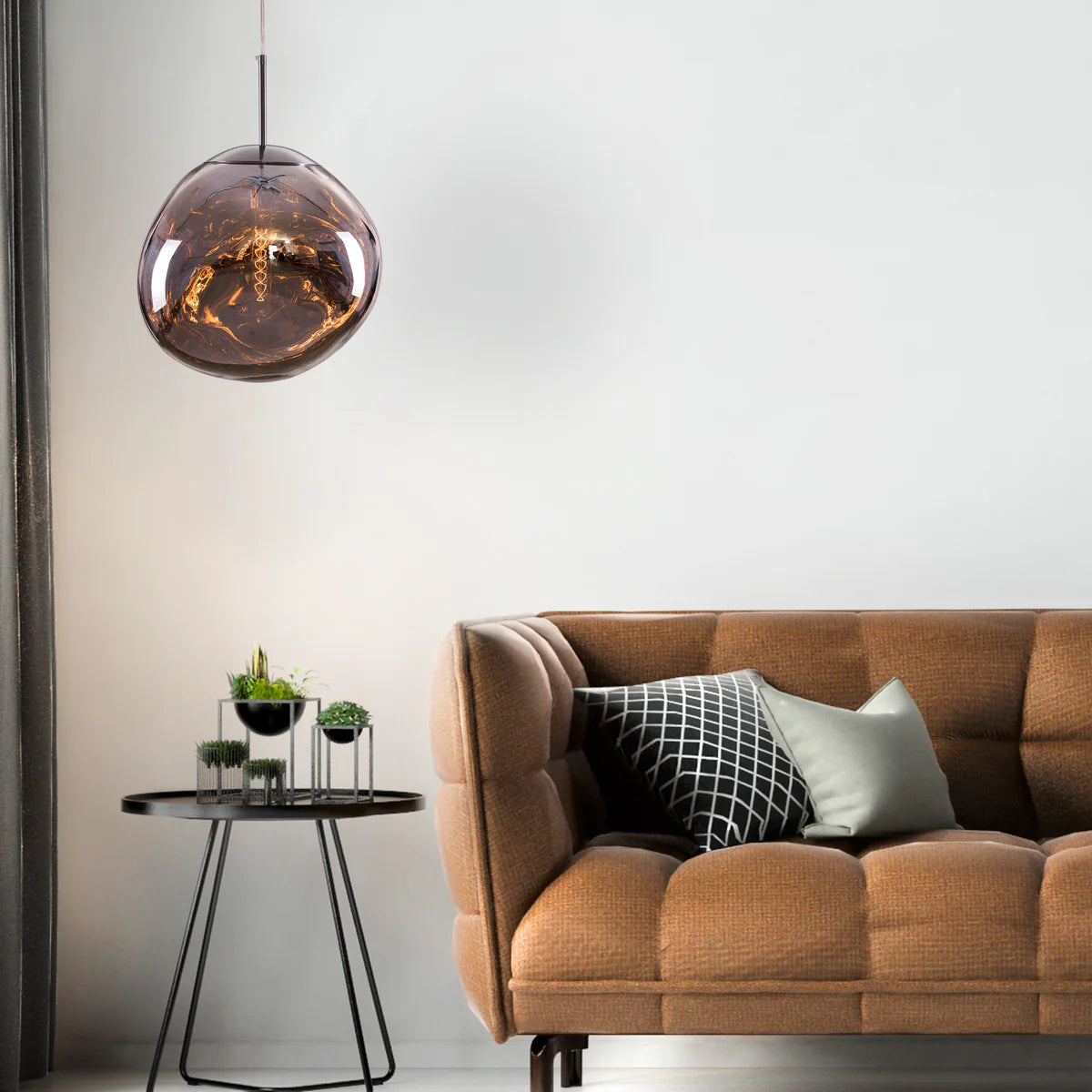 Ongoing Love (Large, Chrome, Smokey Grey) Glass Pendant Light