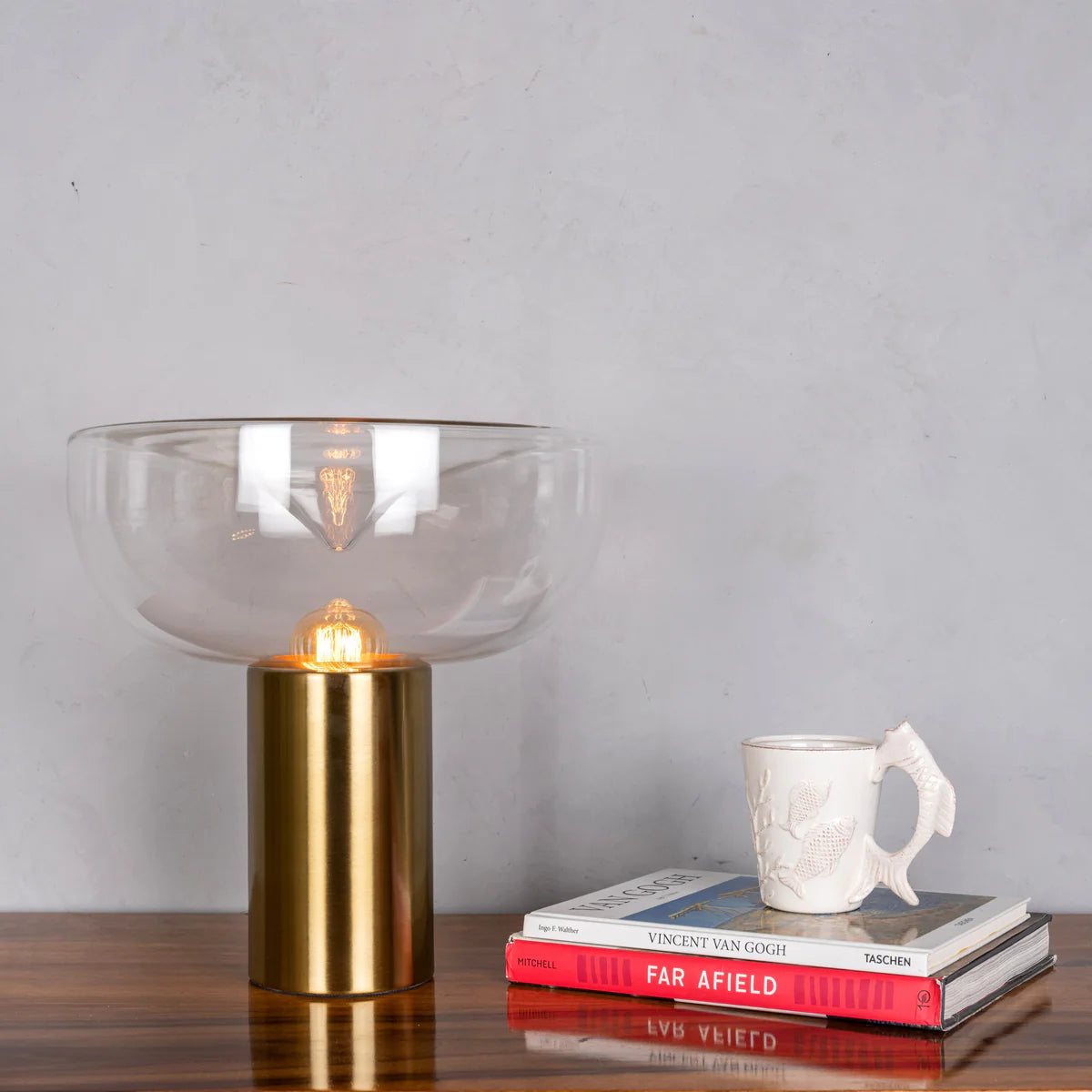 Bonfire (Gold) Clear Glass Table Lamp