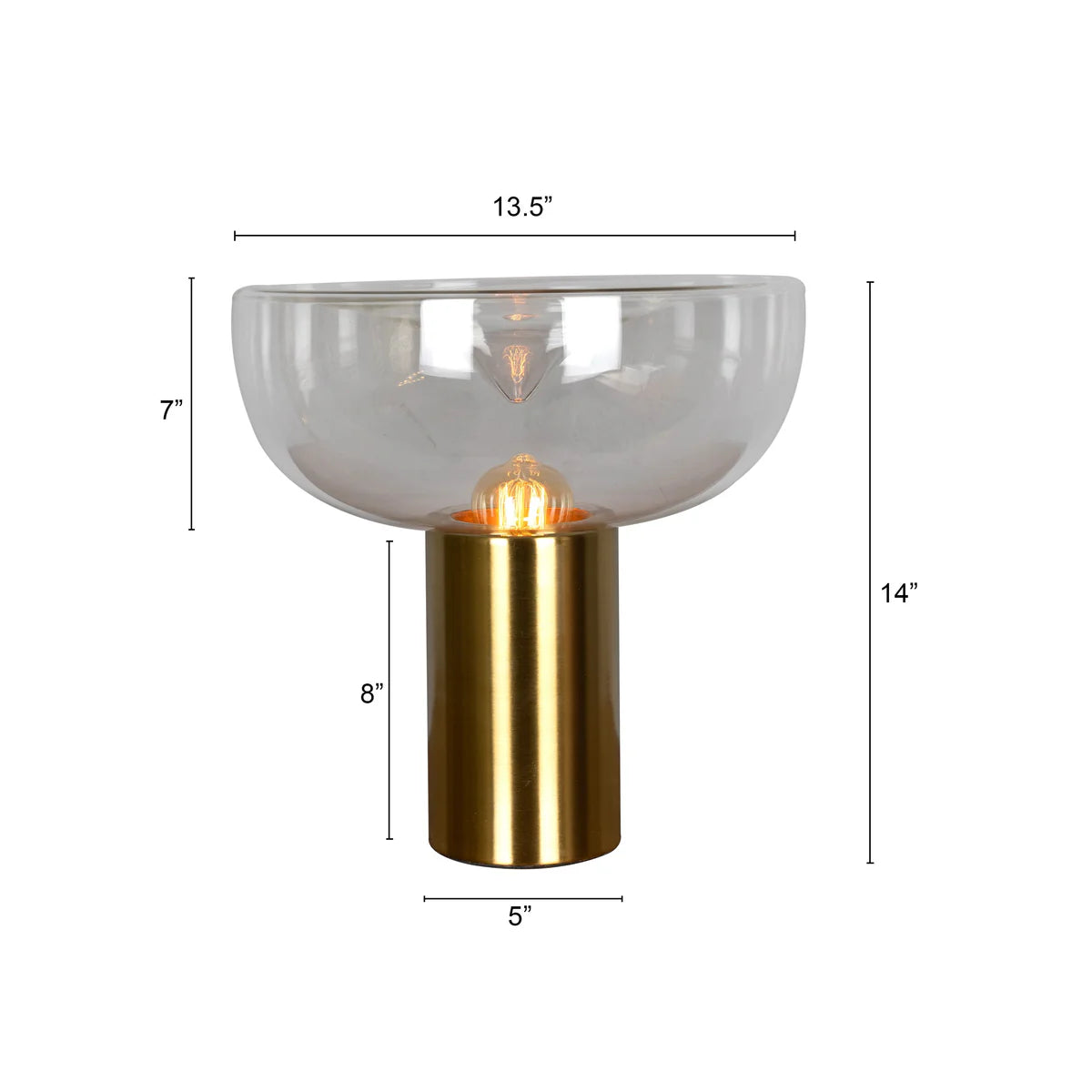 Bonfire (Gold) Clear Glass Table Lamp