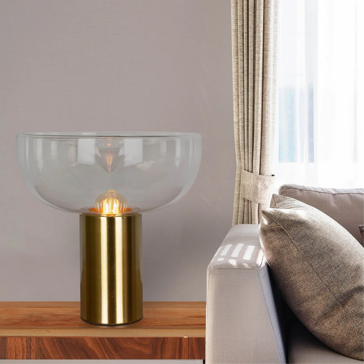 Bonfire (Gold) Clear Glass Table Lamp