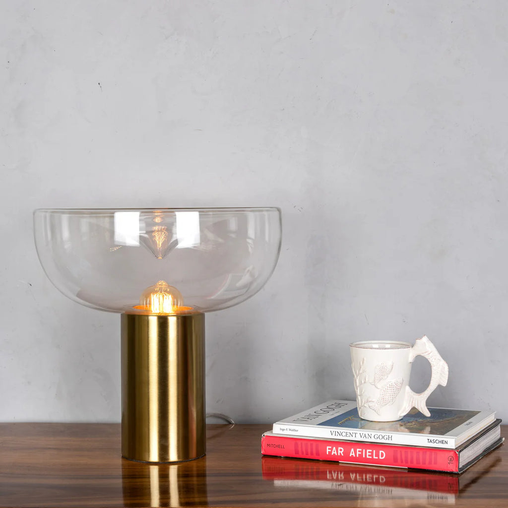 Bonfire (Gold) Clear Glass Table Lamp