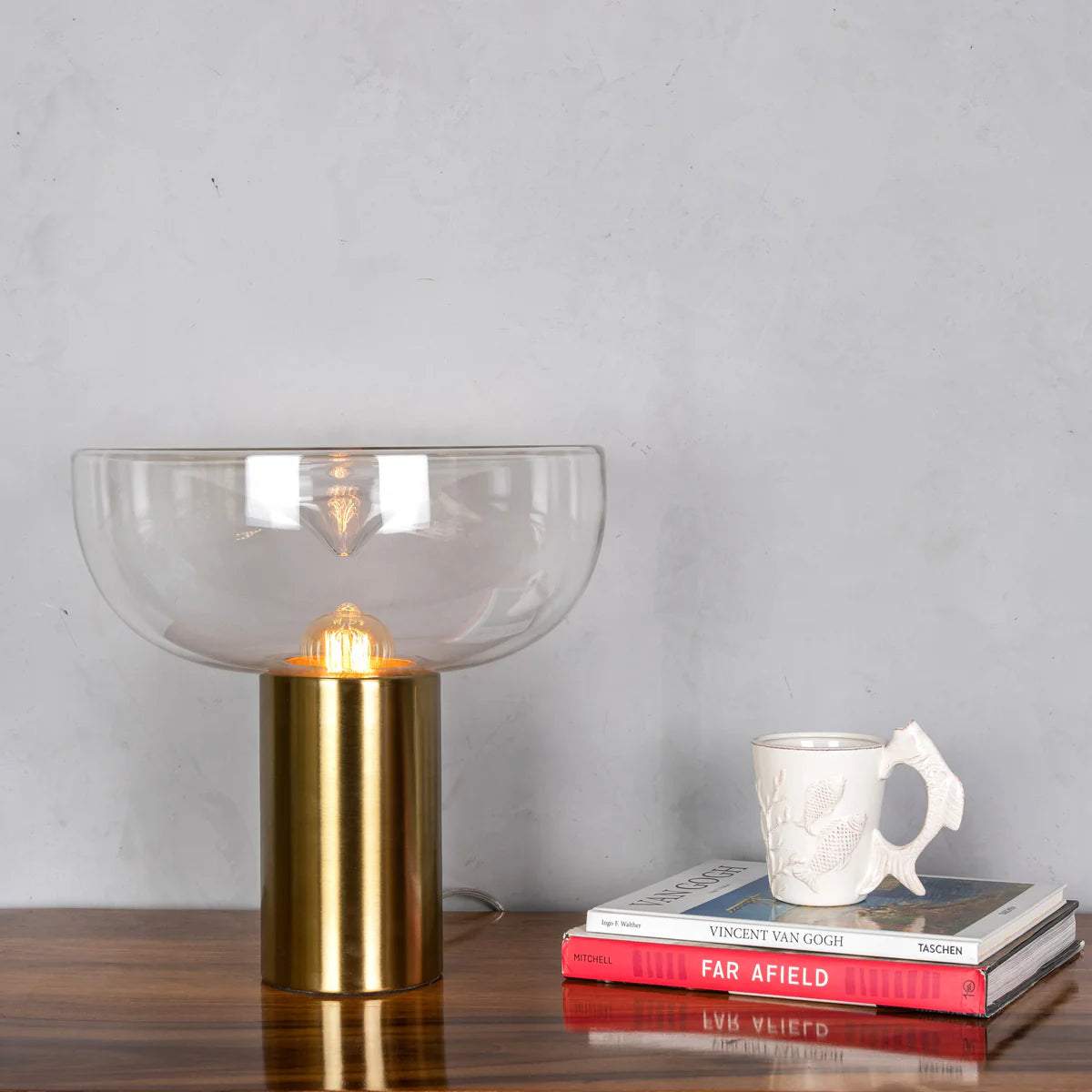 Bonfire (Gold) Clear Glass Table Lamp