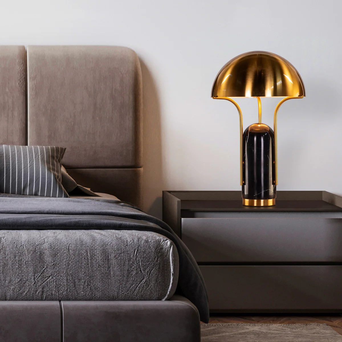Painkiller (Black, Gold) Marble Table Lamp