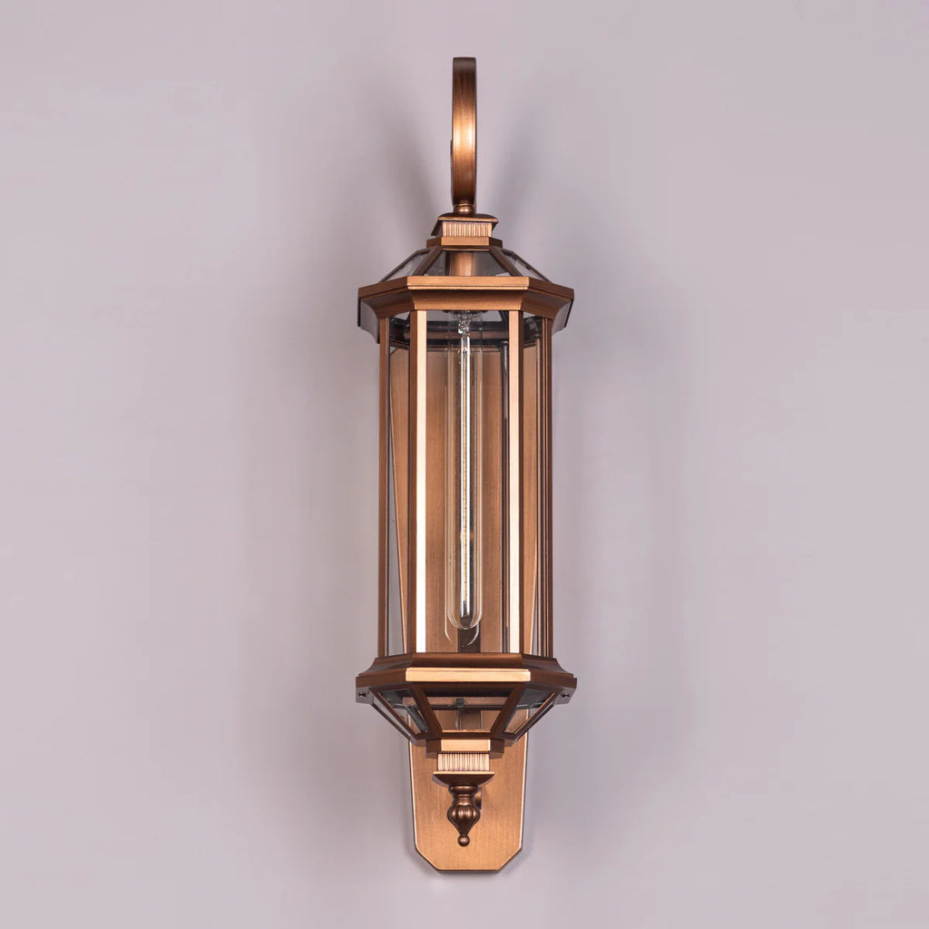 Townhouse (Antique Gold) Clear Glass Outdoor Covered Wall Light