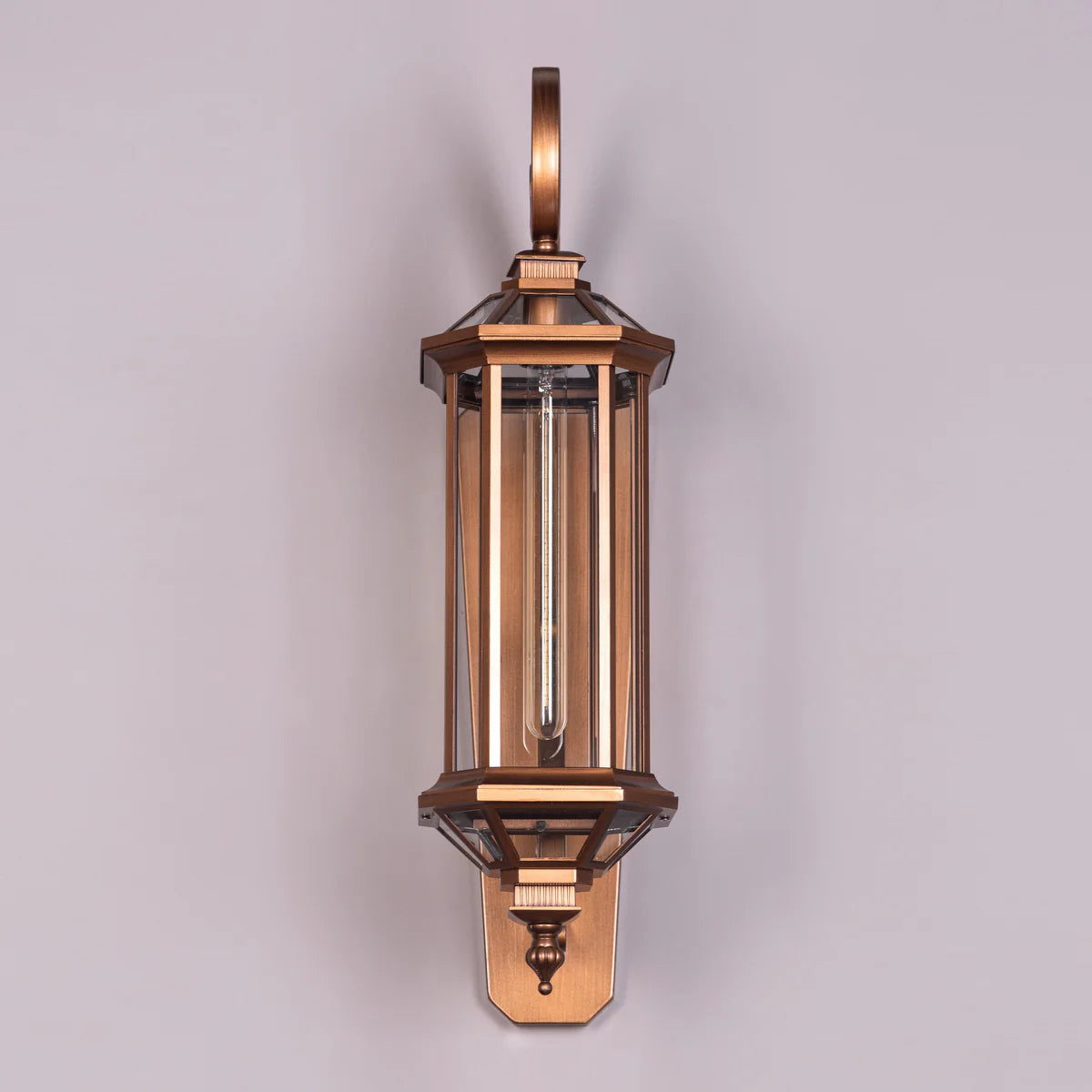 Townhouse (Antique Gold) Clear Glass Outdoor Covered Wall Light