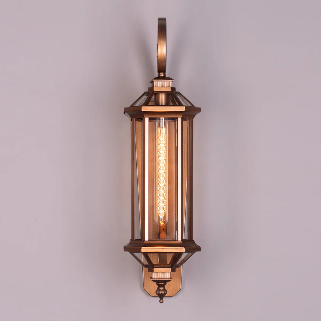 Townhouse (Antique Gold) Clear Glass Outdoor Covered Wall Light