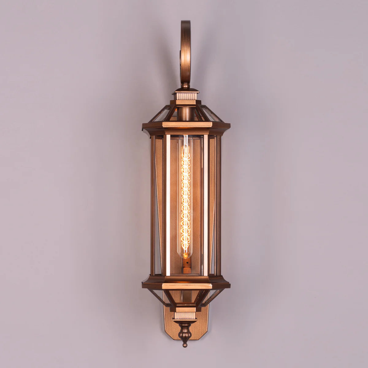 Townhouse (Antique Gold) Clear Glass Outdoor Covered Wall Light