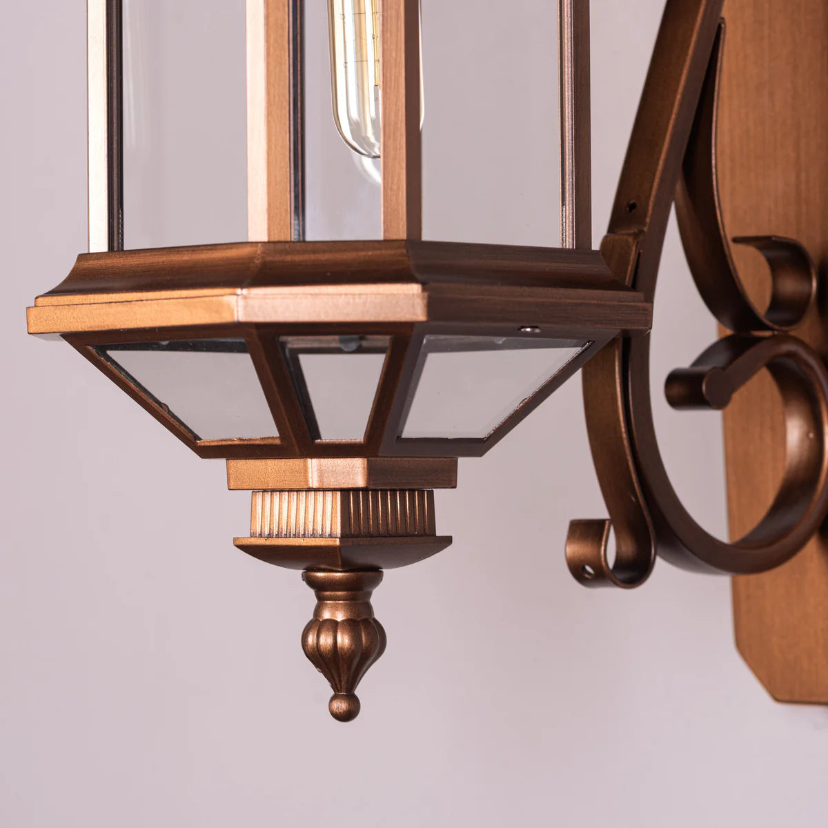 Townhouse (Antique Gold) Clear Glass Outdoor Covered Wall Light