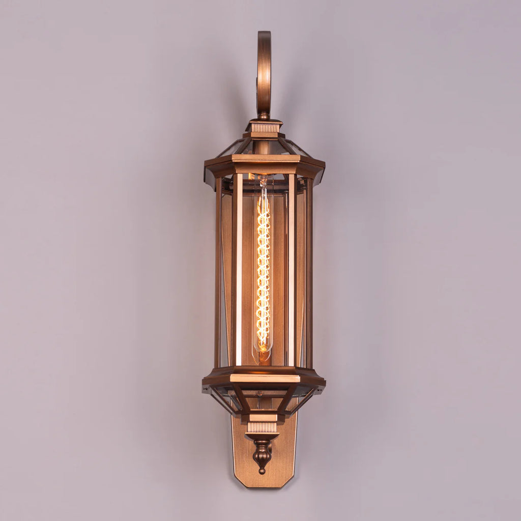 Townhouse (Antique Gold) Clear Glass Outdoor Covered Wall Light