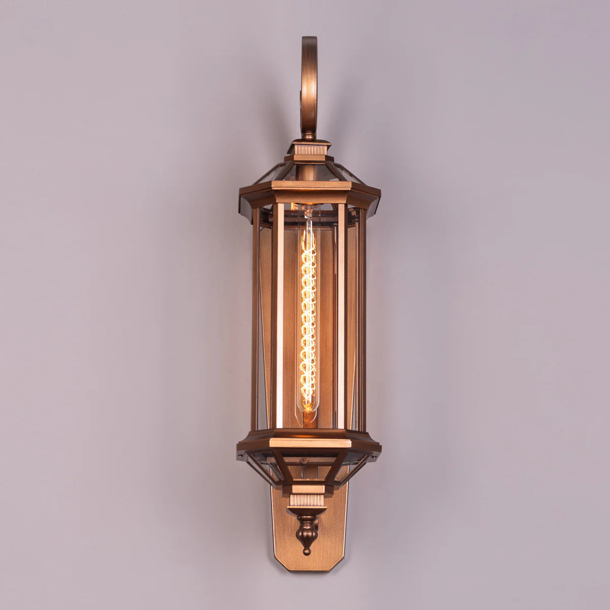 Townhouse (Antique Gold) Clear Glass Outdoor Covered Wall Light