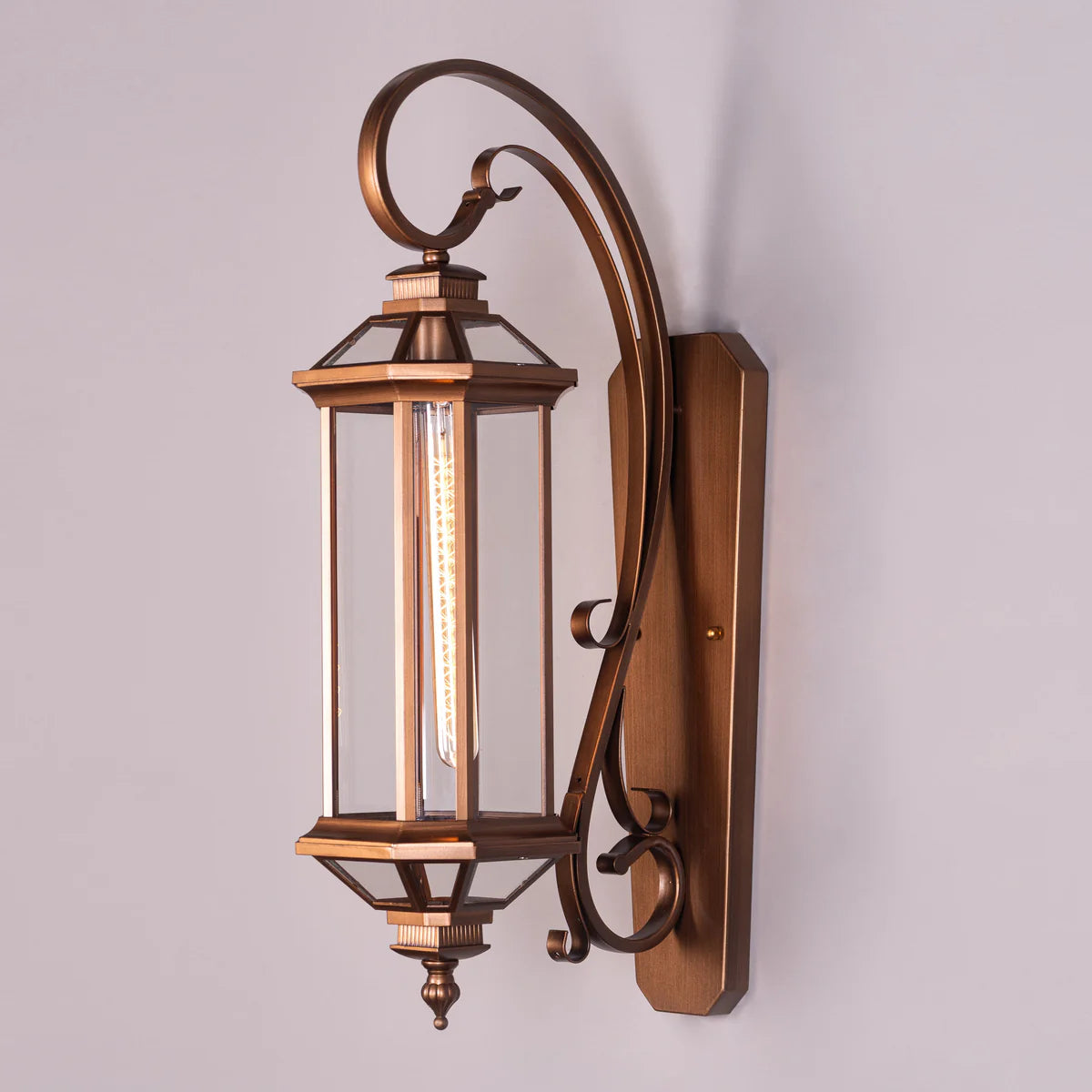 Townhouse (Antique Gold) Clear Glass Outdoor Covered Wall Light