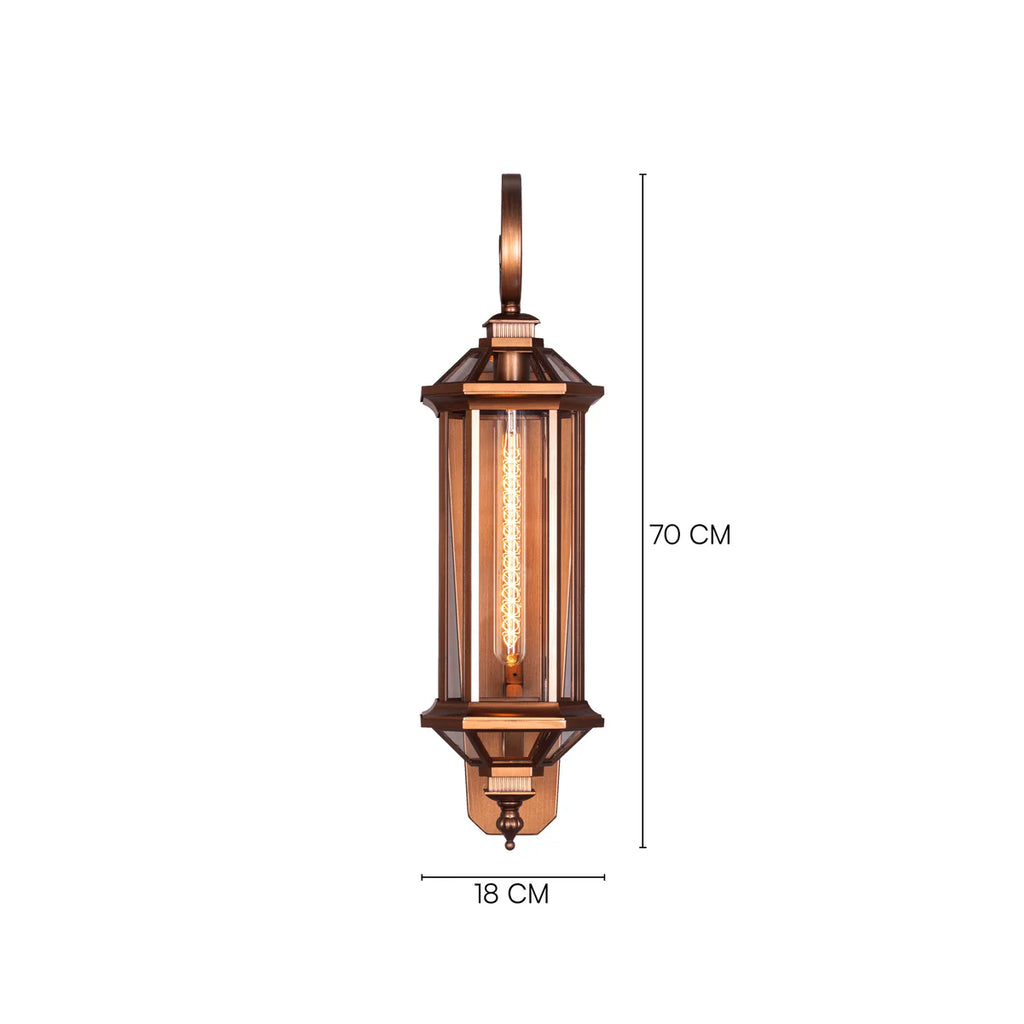Townhouse (Antique Gold) Clear Glass Outdoor Covered Wall Light