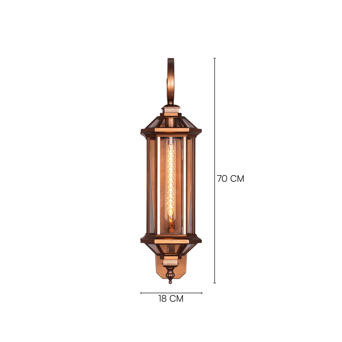 Townhouse (Antique Gold) Clear Glass Outdoor Covered Wall Light