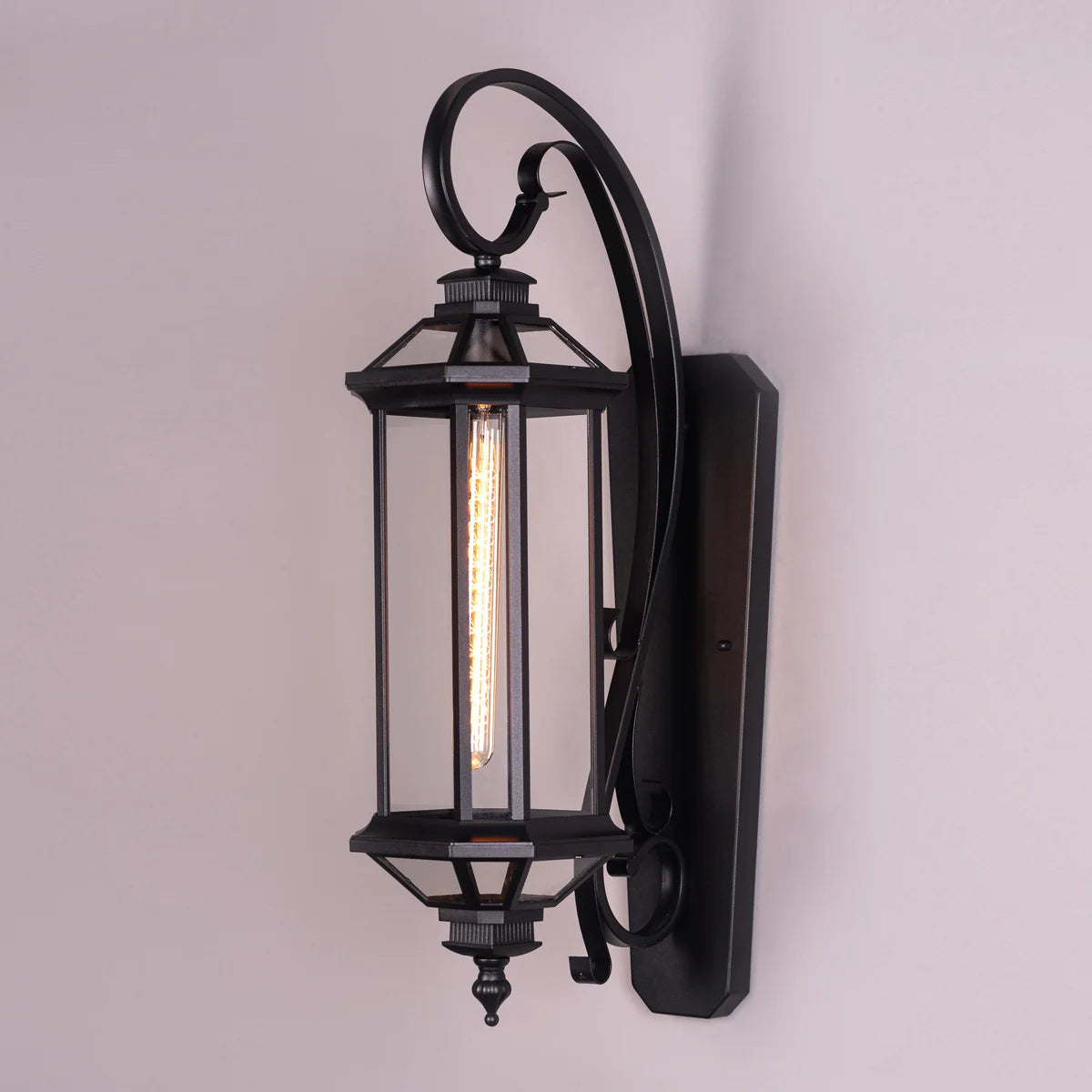Townhouse (Antique Gold) Clear Glass Outdoor Covered Wall Light