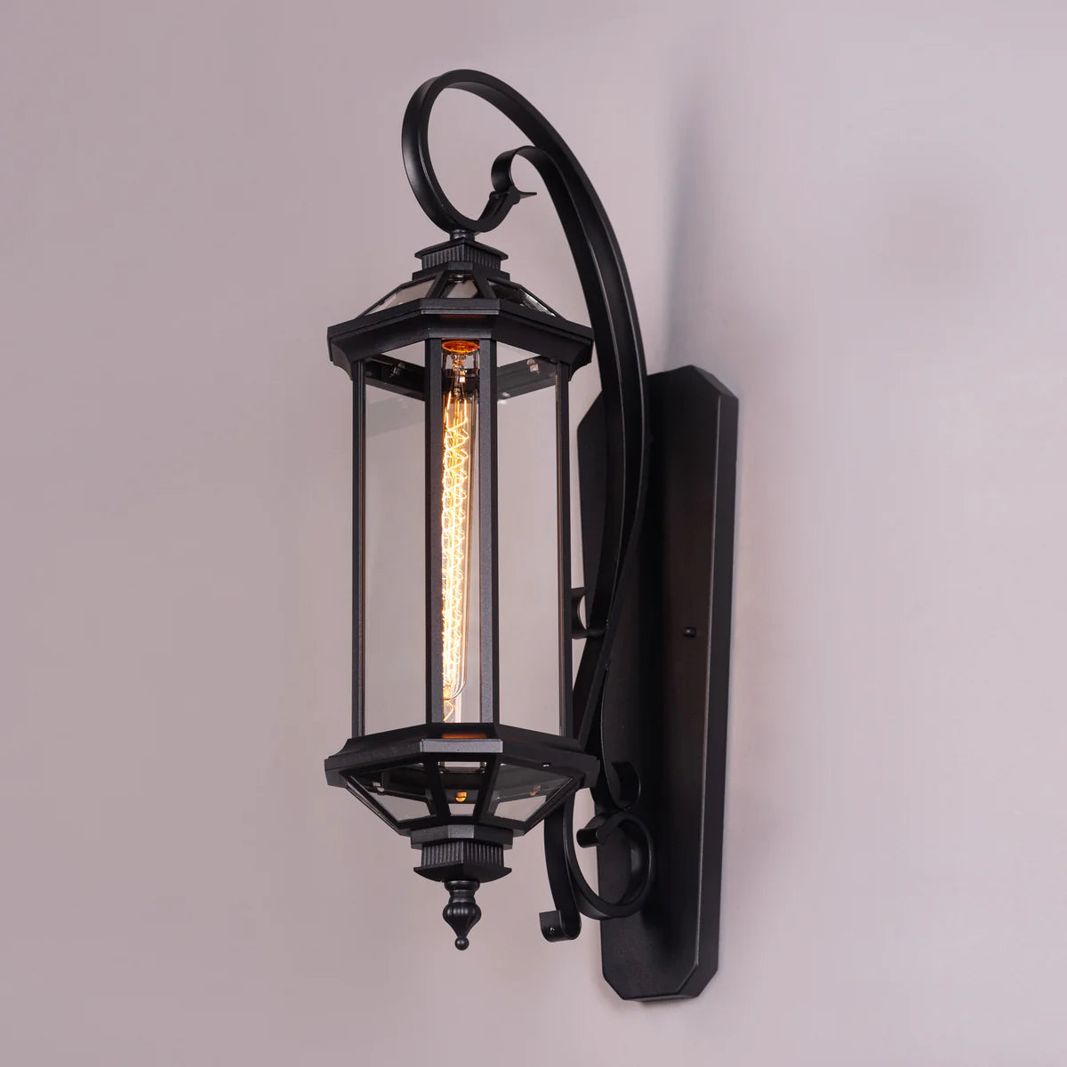 Townhouse (Antique Gold) Clear Glass Outdoor Covered Wall Light