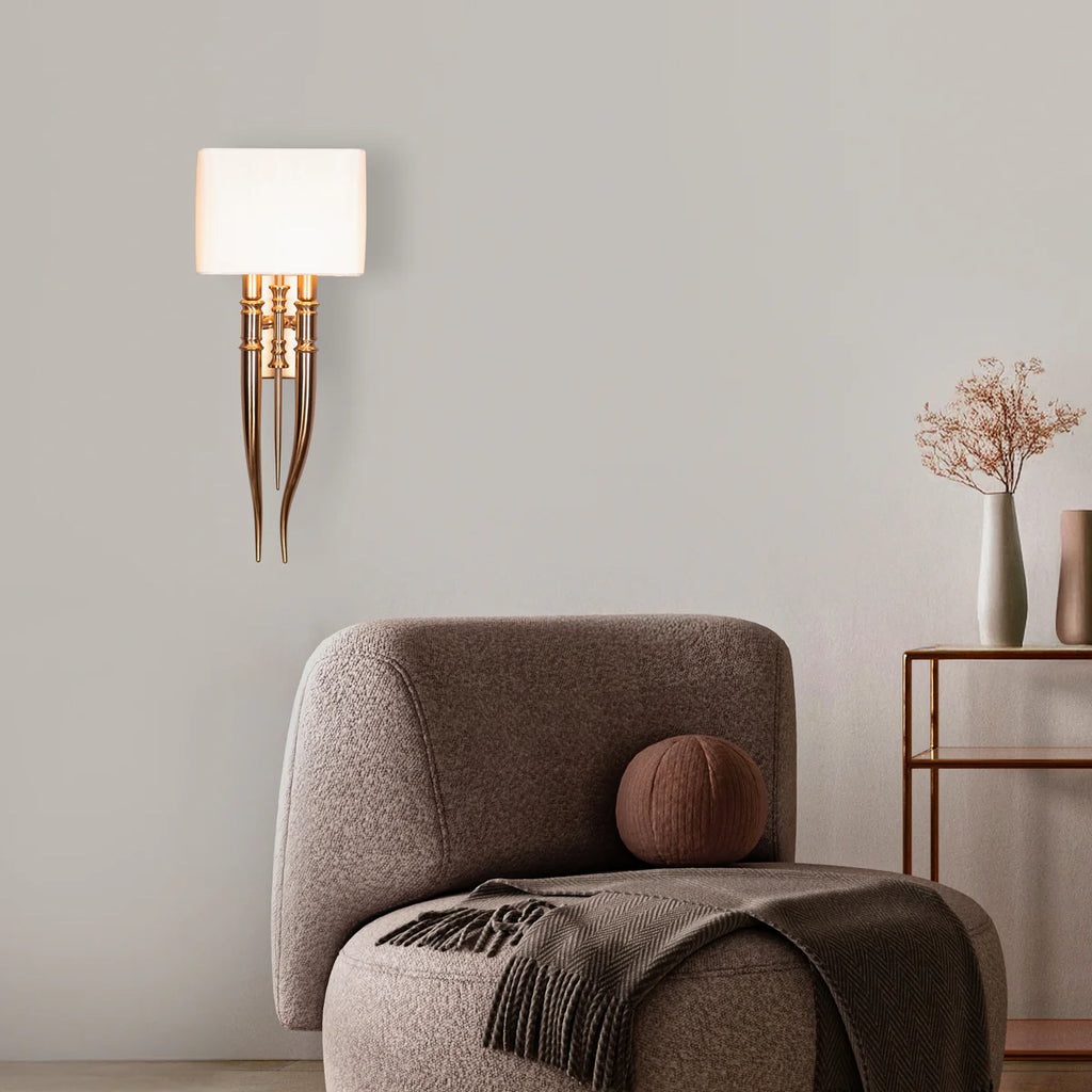 Sunpetal (Gold, White) Fabric Wall Light
