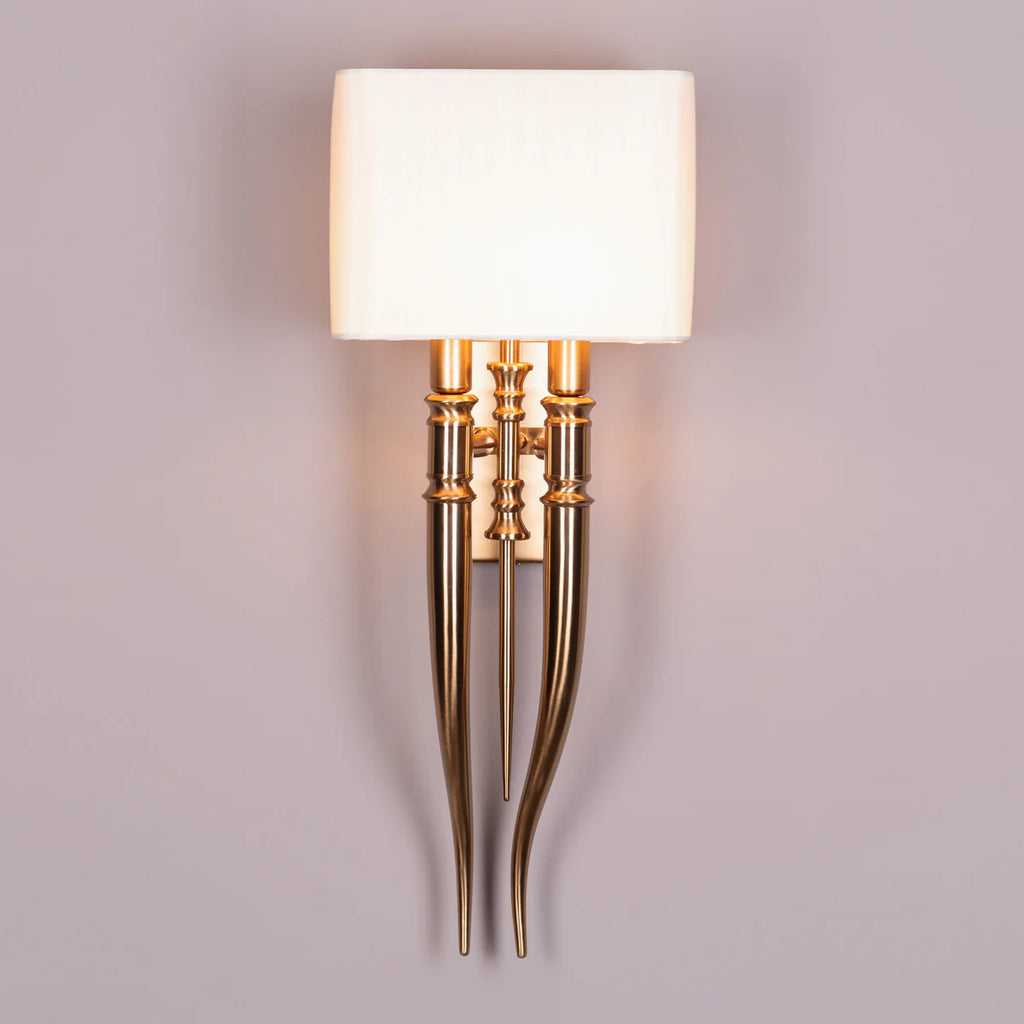 Sunpetal (Gold, White) Fabric Wall Light