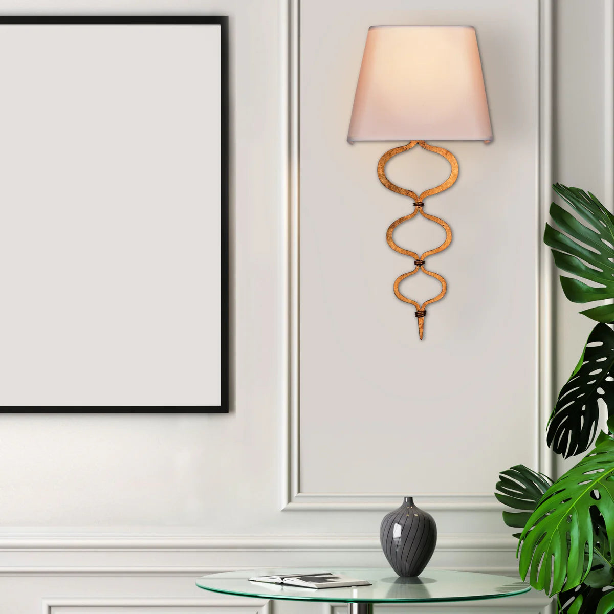 Sunlit (Cream, Gold, Foil Finish) Wall Light